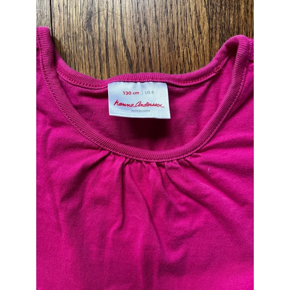 Hanna Andersson Girls Tiered Colorblock Cotton Dress Pink Yellow Green Navy Sz 8 - Picture 2 of 5